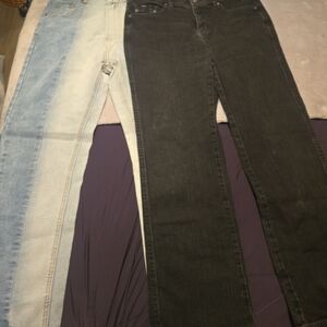 Two-pair Lot Of Black and Light Blue Women Jeans